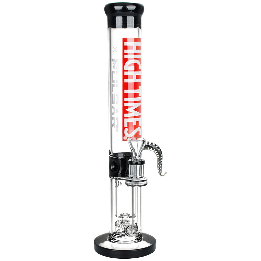 High Times X Pulsar Logo Straight Tube Recycler Water Pipe - 14.75" / 14mm F
